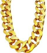 Adjustable Big Links Plastic Gold Color Chain Necklace Chunky Choker Party Costume Pimp - Front View