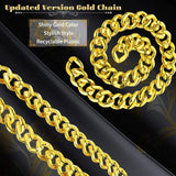 Adjustable Big Links Plastic Gold Color Chain Necklace Chunky Choker Party Costume Pimp - Side View