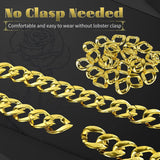 Adjustable Big Links Plastic Gold Color Chain Necklace Chunky Choker Party Costume Pimp - Top-Down View