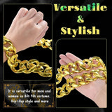 Adjustable Big Links Plastic Gold Color Chain Necklace Chunky Choker Party Costume Pimp - 45-Degree Angle