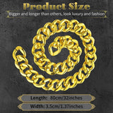 Adjustable Big Links Plastic Gold Color Chain Necklace Chunky Choker Party Costume Pimp - Rear View
