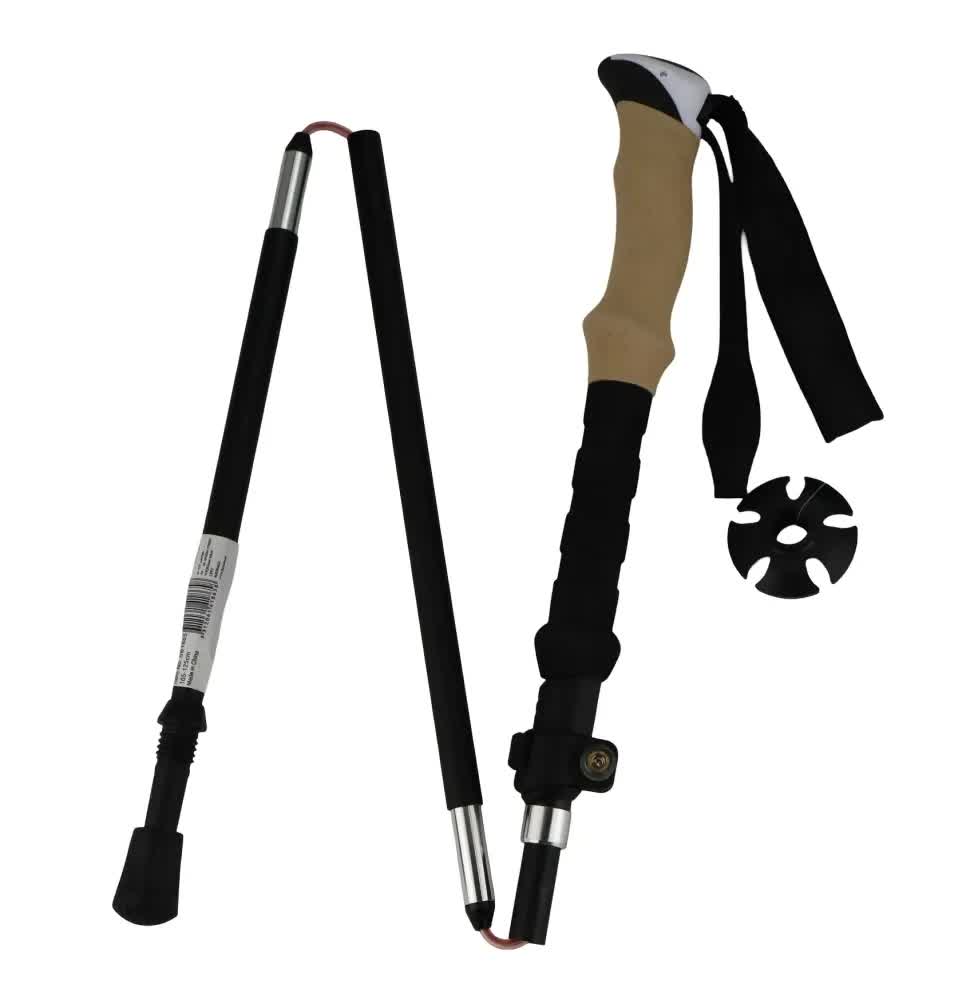 2x Telescopic Adjustable Hiking Pole Folding Walking Stick Adjustable Trekking 105cm - 125cm