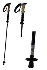 2x Telescopic Adjustable Hiking Pole Folding Walking Stick Adjustable Trekking 105cm - 125cm - Top-Down View