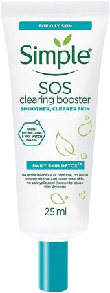 Simple 25ml SOS Clearing Booster Long Lasting Shine & Blemish Control - Front View