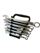 6-Piece Chrome Vanadium Double Open End Wrench Set for Auto and Bicycle Repair - Front View