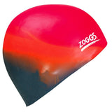 Zoggs Silicone Swim Cap Swimming Hat - Assorted Multi-Colour - Top-Down View