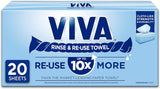 480x Viva Paper Towel Rinse & Re-Use Towel Reusable 20 Sheets x 24 Packs Bulk Box - Top-Down View