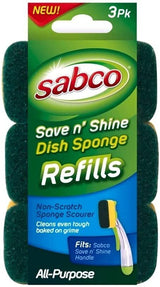 3-Pack Sabco Save N Shine Dish Sponge Scourer Refill - Front View
