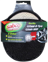 Sabco High Power Gorilla Wheel & Tyre Wash Mitt 2 Sided Mesh & Microfibre Sponge - Front View