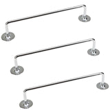 3x 460mm Chrome Tea Towel Rail Stainless Steel Holder Rack - Front View