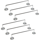 6x 460mm Chrome Tea Towel Rail Stainless Steel Holder Rack - Front View