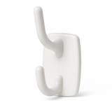 Deco Self-Adhesive Double Hook in White ??2.3kg Weight Capacity per Hook