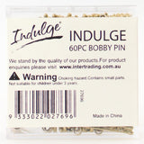 60x Indulge Hair Bobby Pin Assorted Colours In Display Box