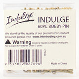 60x Indulge Hair Bobby Pin Assorted Colours In Display Box - Side View