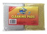 1 Pack of 4 Kwik Life Home Cleaning Pads Brush Scrubber Sponge Scourer - Front View