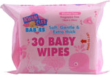 Kwik Life 30-Pack Fragrance-Free Baby Wipes with Adhesive Seal, Alcohol-Free
