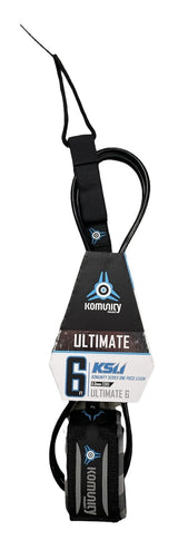 Komunity KS 1.1 6ft Ultimate Super Comp Leash Surfboard Legrope Leash Surf Surfing Leg Rope - Front View