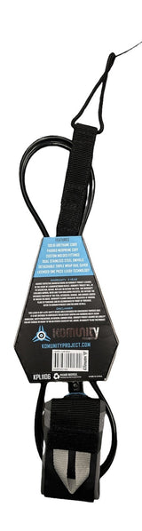 Komunity KS 1.1 6ft Ultimate Super Comp Leash Surfboard Legrope Leash Surf Surfing Leg Rope - Side View