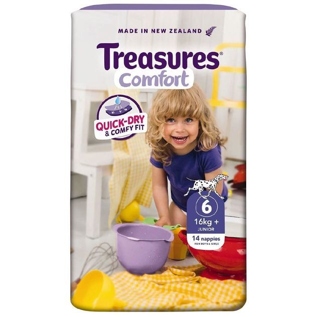 Treasures Comfort Junior Diapers Size 6 - 16+kg Pack of 12