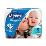 1pk 82 Drypers Baby Wee Wee Dry Nappies Nappy Diapers - Small 3-7Kg Diapers - Side View