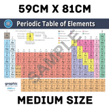 Periodic Table of Elements Poster Print Science for Home or School - 59cm x 81cm - Front View