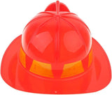 KIDS FIREMAN HAT Firemans Helmet Costume Dress Up Party Red Plastic Halloween Cap - 45-Degree Angle