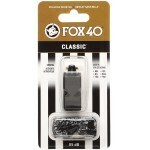 Fox 40 Classic Whistle Outdoor Safety Sports Referee Football Soccer - Black - Front View