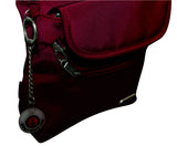 FIB Mens Crossbody Bag Shoulder Strap Satchel Travel Wallet - Burgundy - Rear View