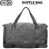FIB 52cm Canvas Travel Duffle Bag Casual Duffel - Black - Front View