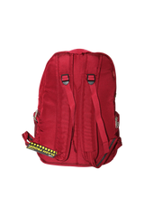 FIB Mens Backpack Travel Rucksack Shoulder Bag - Burgundy - Side View