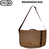 FIB Canvas Messenger Bag Laptop Tablet Uni Shoulder Travel - Khaki - Front View
