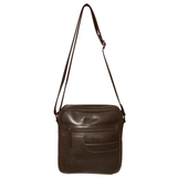 Futura Means Crossbody Bag Adjustable Shoulder Strap Travel Wallet - Brown - Front View