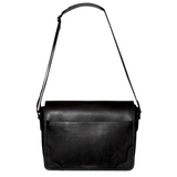 Futura Mens Laptop Messenger Sling Bag School Work Shoulder Strap - Black - Front View