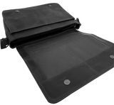 Futura Mens Laptop Messenger Sling Bag School Work Shoulder Strap - Black - Side View