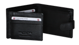 Futura Men's Black RFID Leather Coin Wallet with Fold Over Design