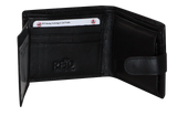 Futura Men's Black RFID Leather Coin Wallet with Fold Over Design