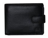 Futura Men's Black RFID Leather Coin Wallet with Fold Over Design - Top-Down View