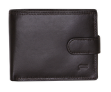 Futura Mens RFID Leather Coin Fold Over Wallet - Brown - Front View