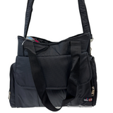 Stylish Black FIB Baby Diaper Tote Bag for Moms – Travel-Friendly Changing Essentials - Front View