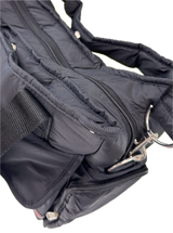 Stylish Black FIB Baby Diaper Tote Bag for Moms – Travel-Friendly Changing Essentials - 45-Degree Angle