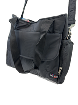 Stylish Black FIB Baby Diaper Tote Bag for Moms – Travel-Friendly Changing Essentials - Close-Up Angle
