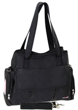 Stylish Black FIB Baby Diaper Tote Bag for Moms Travel-Friendly Changing Essentials