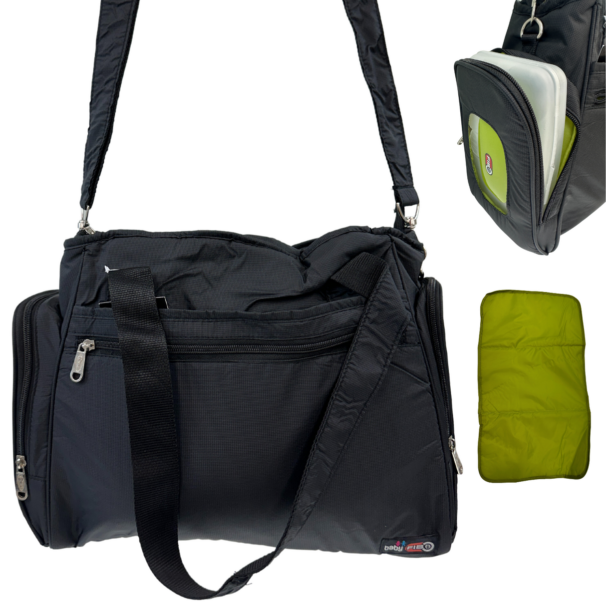 FIB Stylish Black Baby Diaper Bag - Ultimate Mummy Travel Tote for Parents