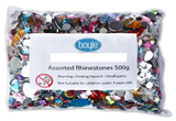 500g Boyle Assorted Rhinestones Acrylic Flat Back Art Craft - Front View