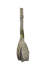 FIB Mens Flapover Shoulder Bag Cross Body Travel Satchel Shoulder Strap - Sand - Close-Up Angle