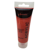 ARTISTS ACRYLIC PAINT Craft 75ml Tube Non Toxic Paints Water Based - Brilliant Red - Side View