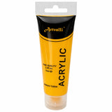 Acrylic Paint 75ml Tube Water Based Non Toxic Artist Craft - Medium Yellow - Front View