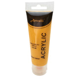 ARTISTS ACRYLIC PAINT Craft 75ml Tube Non Toxic Paints Water Based - Medium Yellow - Side View