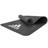 Adidas Fitness Mat 7mm Exercise Training Floor Gym Yoga Judo Pilates  - Grey - Front View