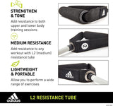 Adidas Resistance Tube Level 2 Band Elastic Yoga Fitness Gym Strap - Grey/Black - Side View